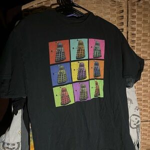 Graphic Black T-Shirt with Dr. Who Print